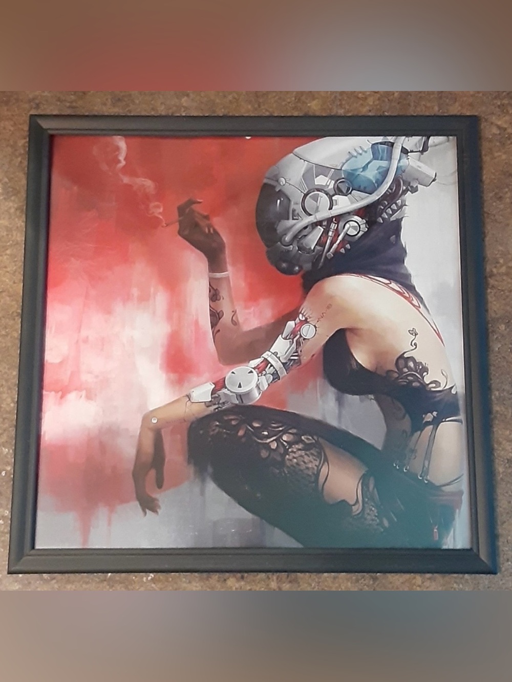 Dystopia "Lady" 12" x 12" Framed Wall Art - Brand New